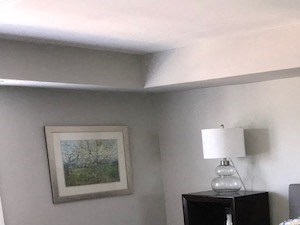 Master Bedroom with beige walls and carpeting